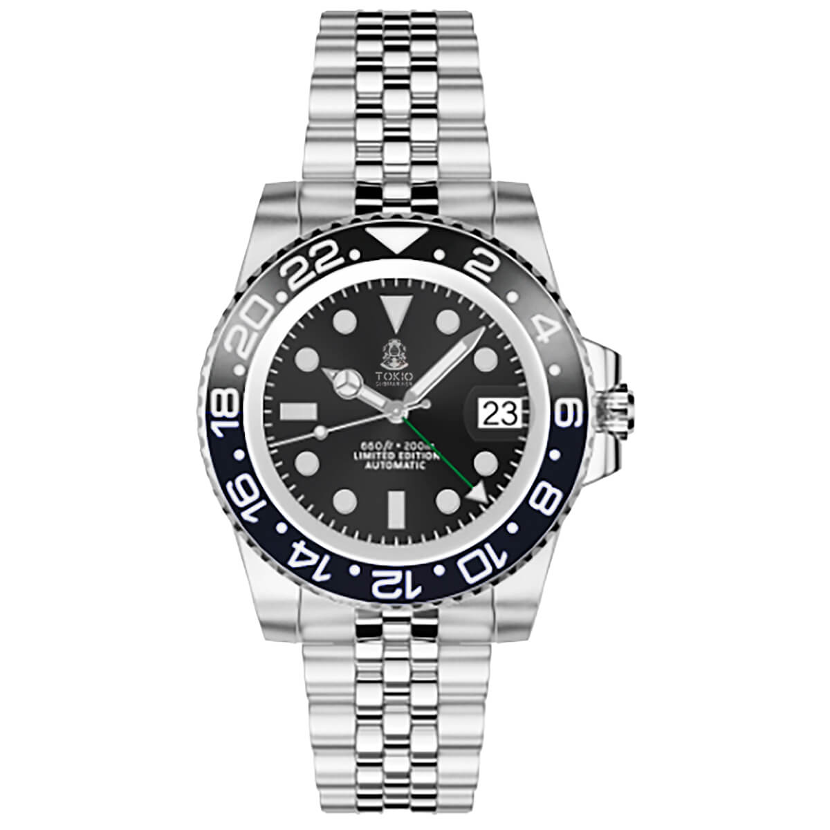 Reloj Tokio Submariner negro Seiko Jubilee zafiro GMT