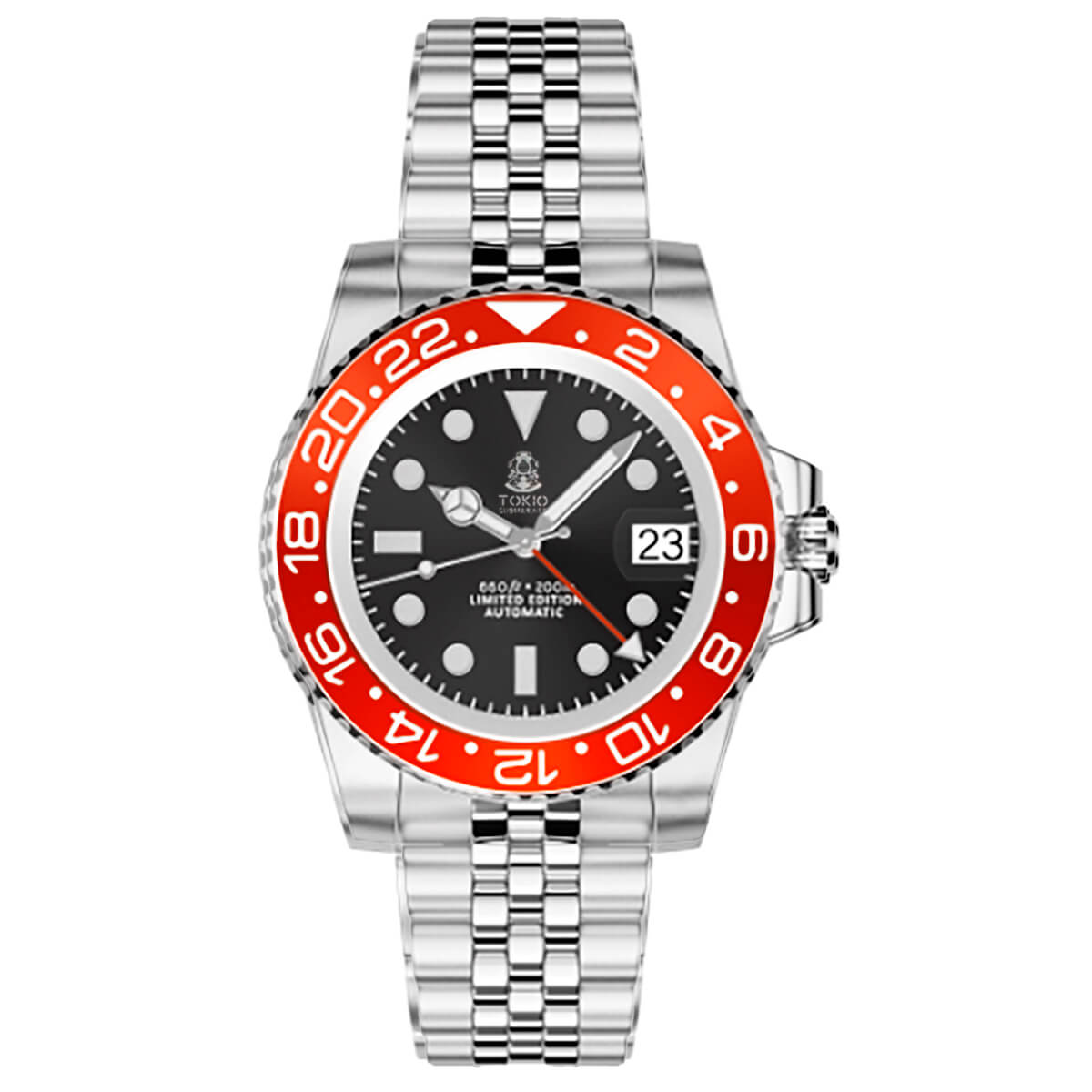 Reloj Tokio Submariner rojo Seiko Jubilee zafiro